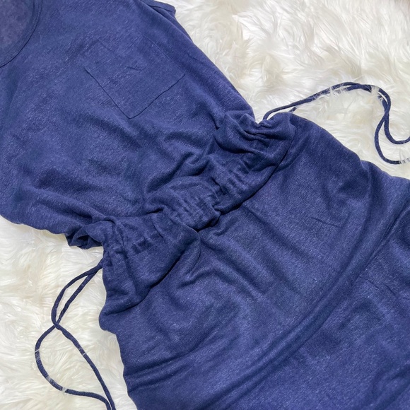Linen! [GAP] Indigo Blue Sleeveless NWT Crewneck Maxi Dress + Pockets | Small - Picture 4 of 13